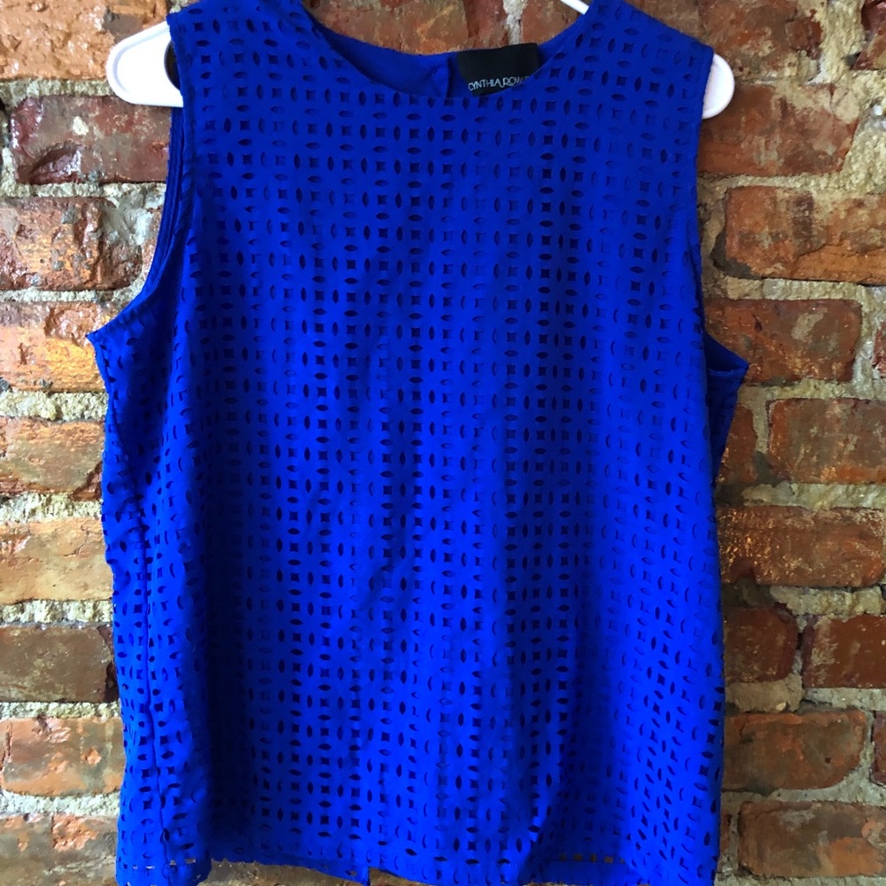 Royal blue sleeveless blouse